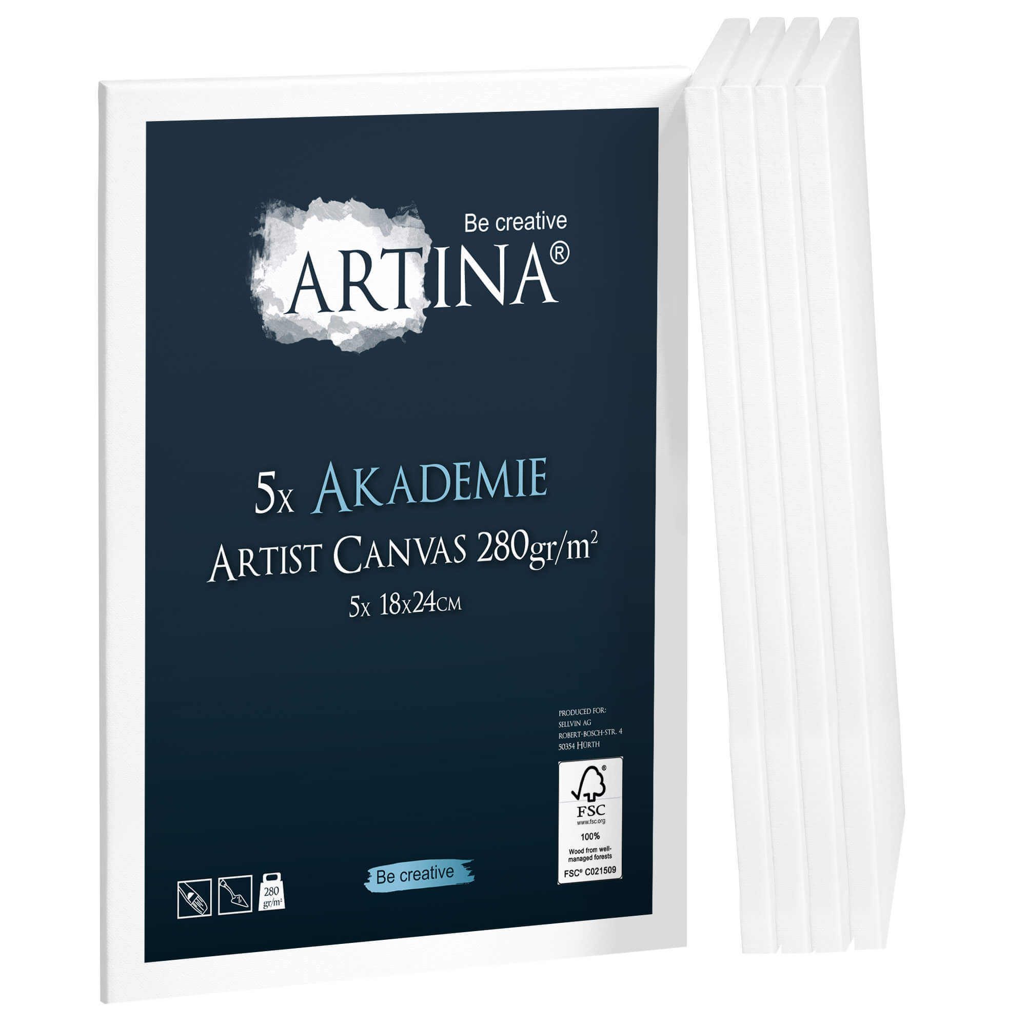 Artina Keilrahmen Set in 18x24cm in Akademie Qualität