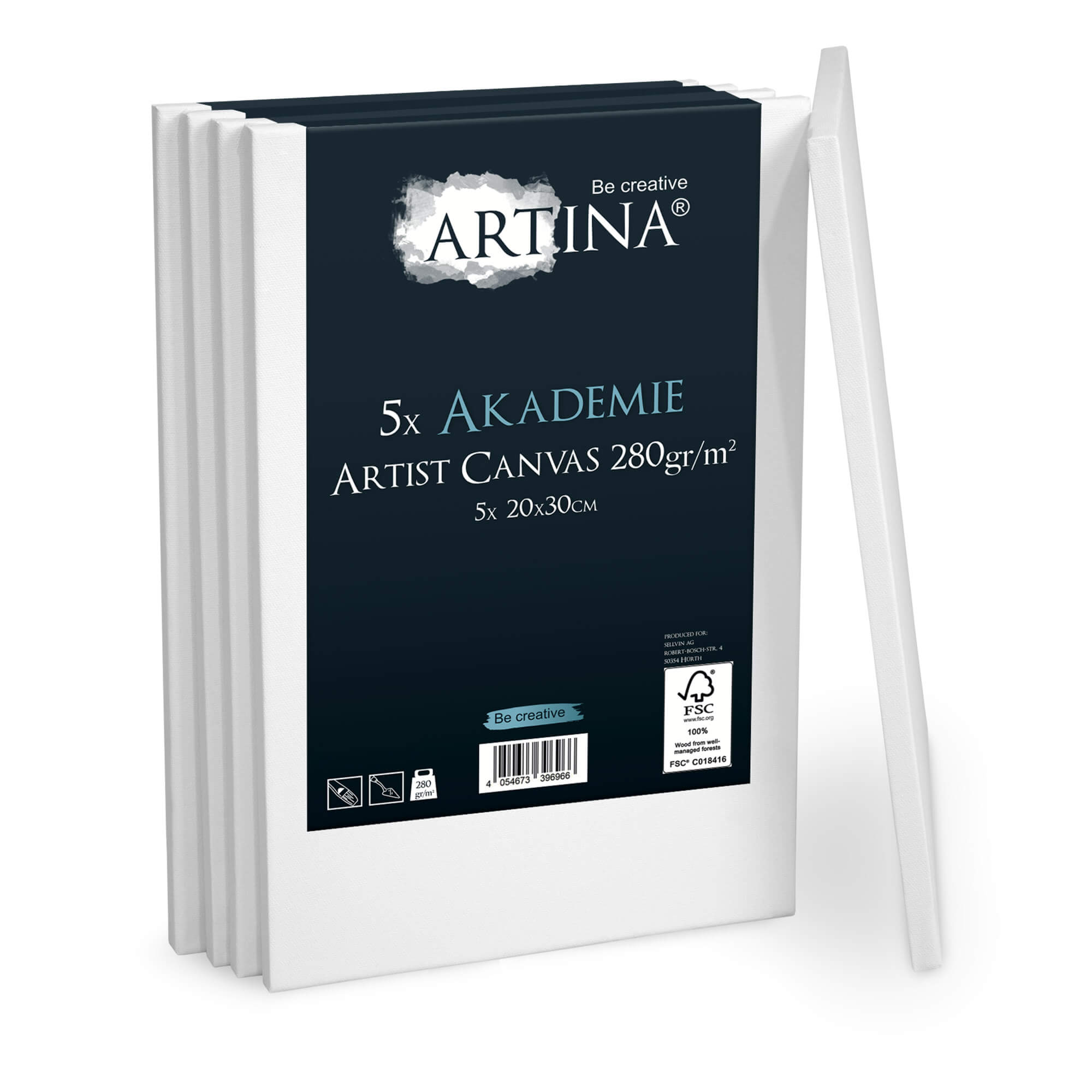 Artina 5er Set Keilrahmen 20x30cm in Akademie Qualität 5 Stück