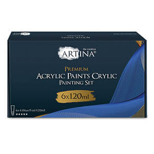 Artina Crylic Starter-Set Acrylfarbe Tuben 6 x 120ml