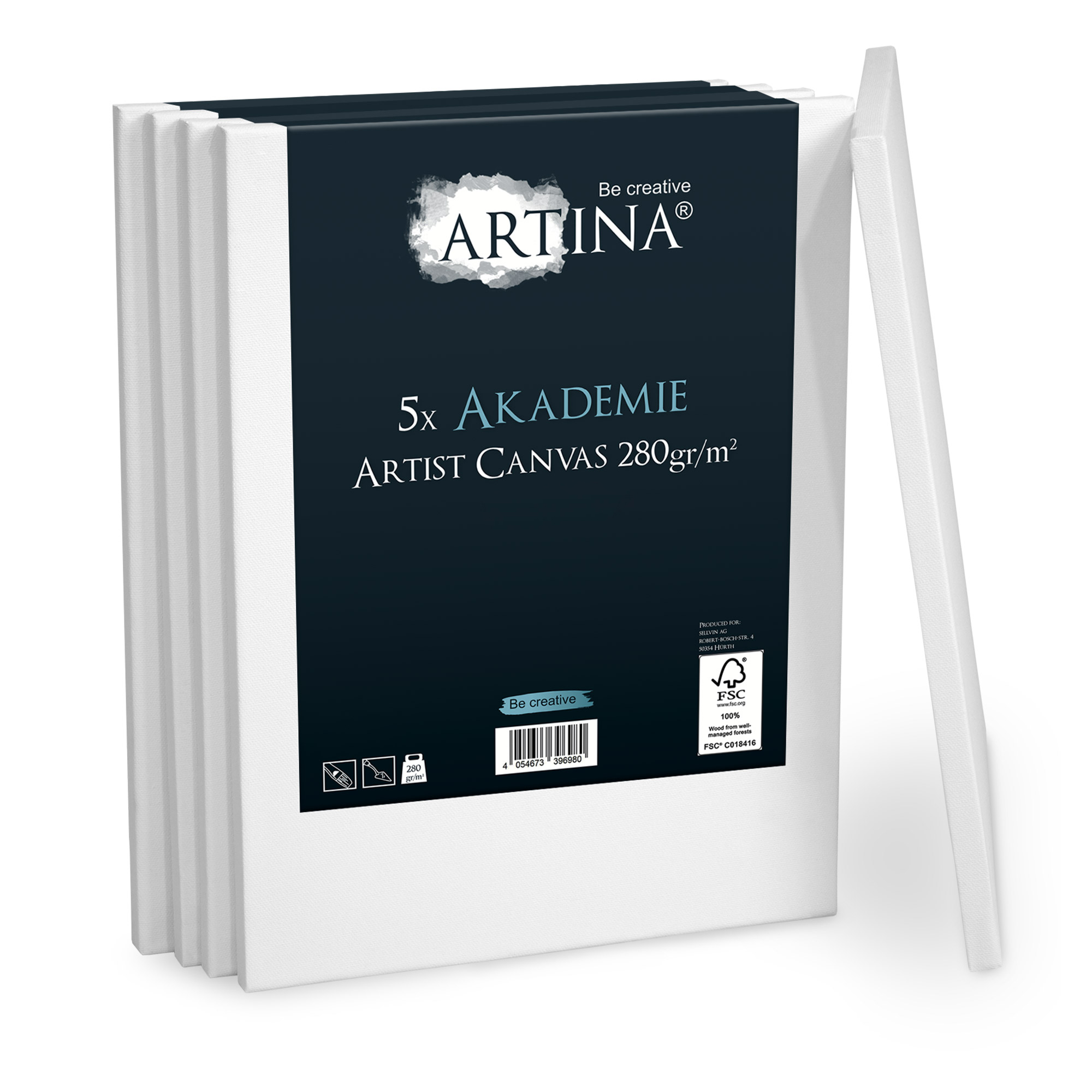 5er Set Artina Akademie Keilrahmen FSC®-zertifiziert 30x40 cm